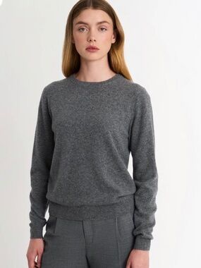 Pringle of Scotland 100% Cashmere Crewneck Jumper Grey Melange Women's Size M CC